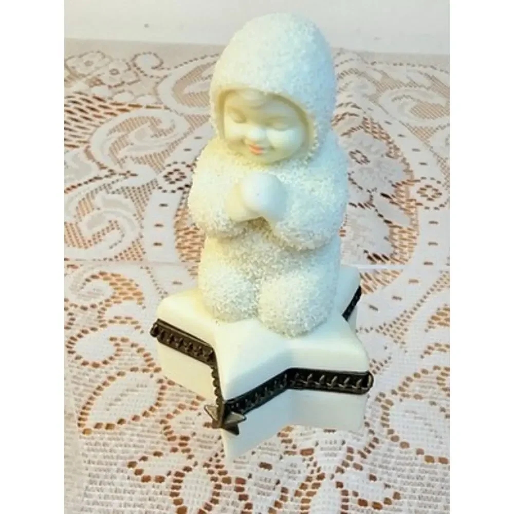 Department 56 Sweet Dreams Star Angel Jewelry Box, White, Lidded Ceramic/Metal